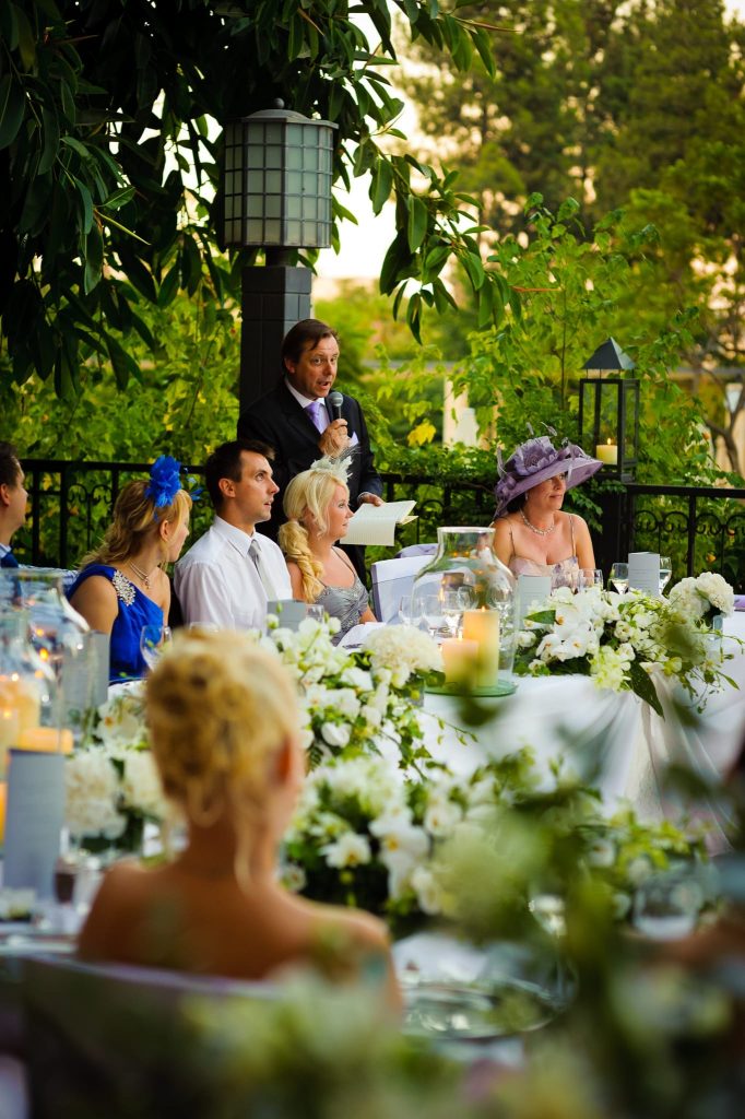 Father of the bride giving a speech in an exclusive and private wedding reception captured as a fine art manifestation by Arnold Szmerling during an exclusive collaboration with the King David Jerusalem for the Visual Life Collection.