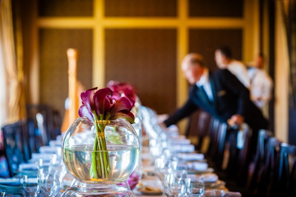Final check of the table setting for an exclusive event captured as a fine art manifestation by Arnold Szmerling during an exclusive collaboration with the King David Jerusalem for the Visual Life Collection.