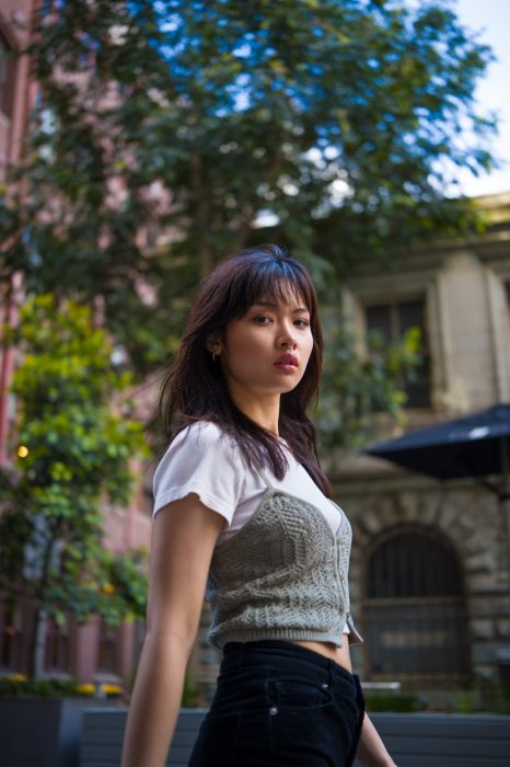 A brief glance while walking down Flinders Lane Melbourne, captured with the Leica Q3 43, a work of passion by Arnold Szmerling for the Visual Life Collection focusing on lifestyle legacy portraiture.
